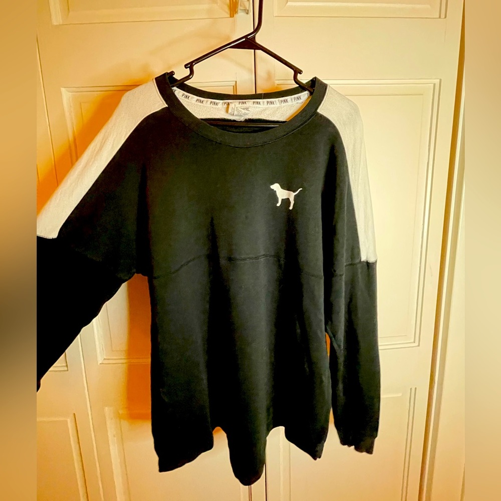 Victoria’s Secret PINK Oversized Varsity Crew Tunic Sweatshirt size Large